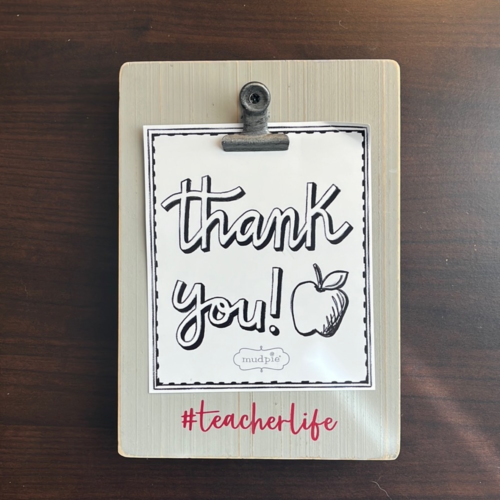 NEW - Mud Pie Teacher Life Picture Frame Clip Block